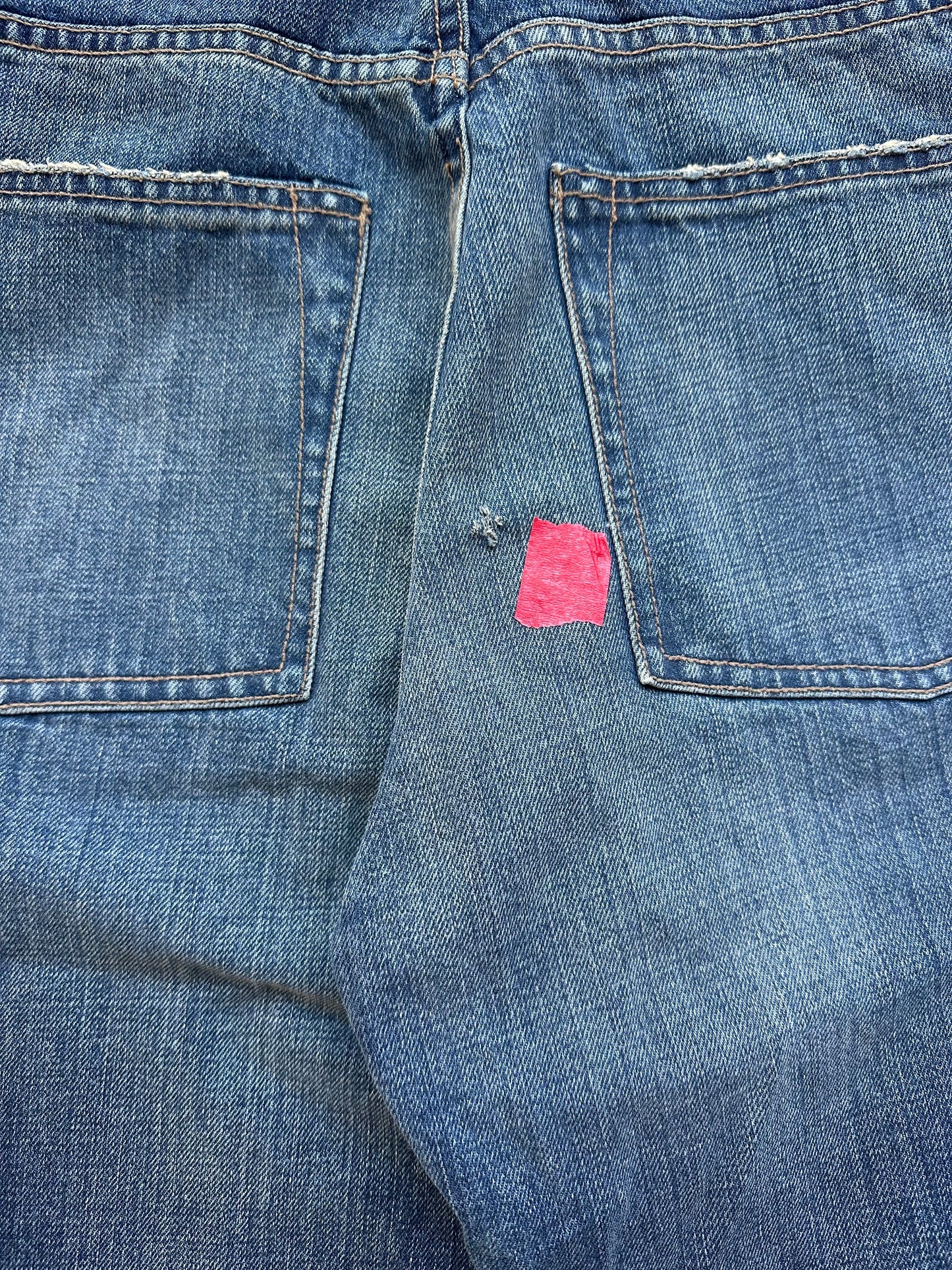 Washed denim damaged